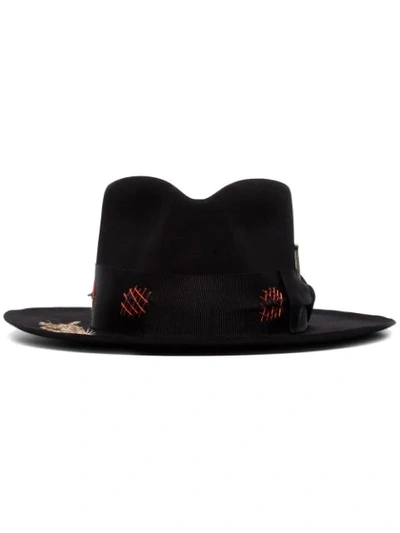 Nick Fouquet Black Ladron Stitch Embroidered Fur Hat
