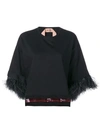 N°21 Feathered Cuff T In Black