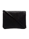 Bottega Veneta Intrecciato Crossbody Bag In Black