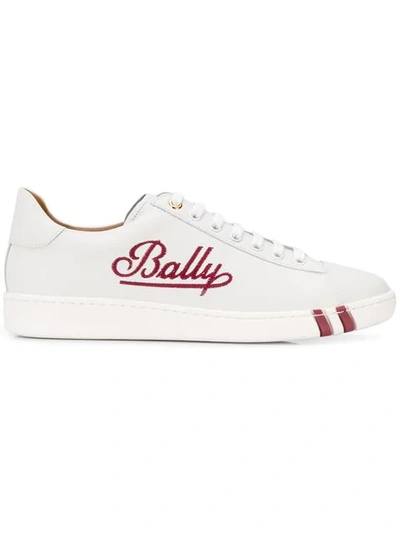 Bally Wiera Logo Embroidered Sneakers In White