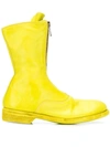 Guidi Front Zip Mid-calf Boots In Yellow