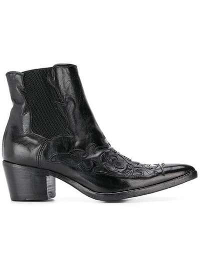 Alberto Fasciani Western Ankle Boots In Black