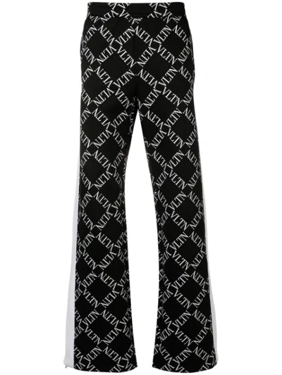 Valentino Vltn Print Trousers In Black White