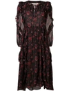 Ulla Johnson Tie Neck Floral Maxi Dress In Black