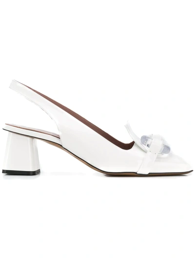 Rayne Slingback Buckled Pumps - White In White