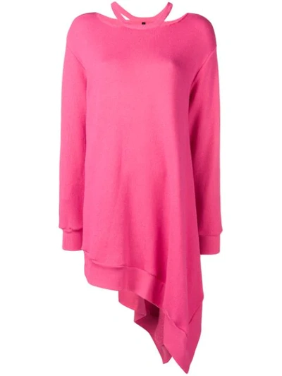 Ben Taverniti Unravel Project Asymmetrical Cutout Sweatshirt In Pink