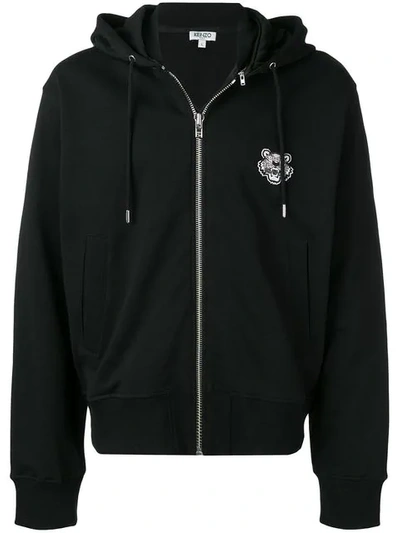 Kenzo Embroidered Tiger Hoodie In Black