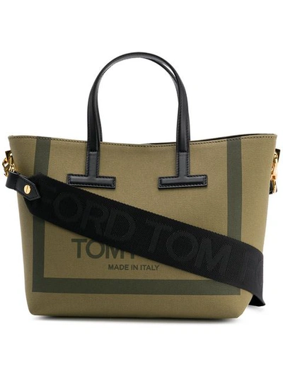 Tom Ford Logo Tote Bag In Green