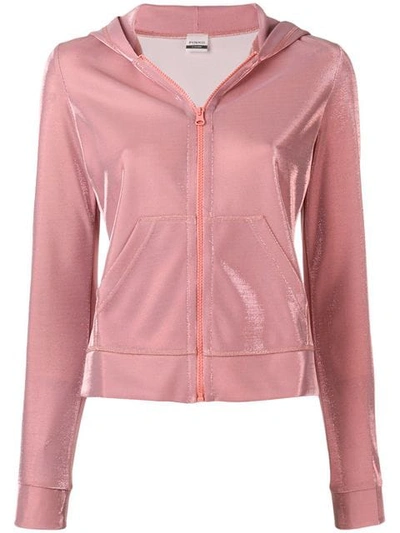 Pinko Lurex Hoodie In Pink