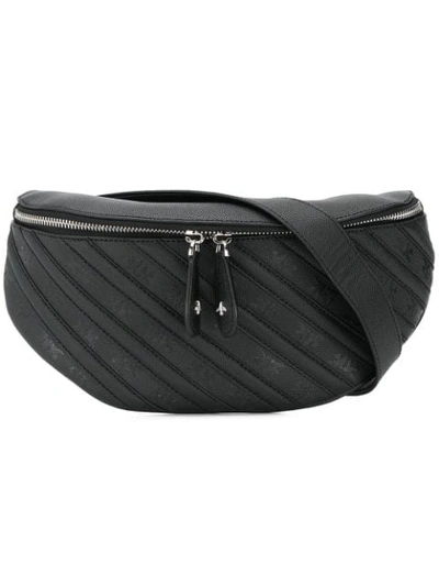 Pinko Diagonal Stripe Bum Bag In Black