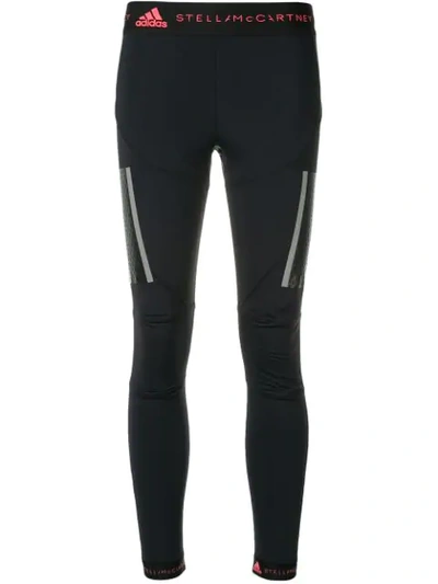 Adidas By Stella Mccartney Run Logo Band Leggings In Black