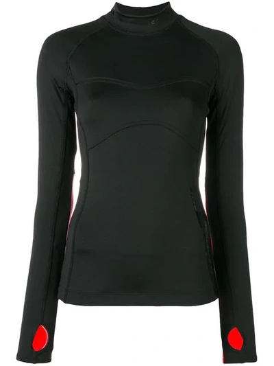 Adidas By Stella Mccartney Run Contrast Panel Sweatshirt In Black