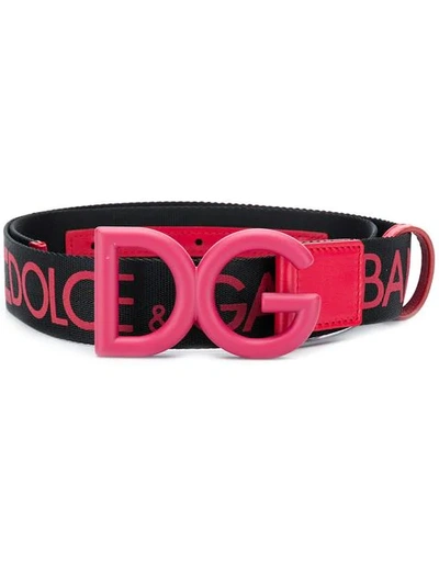 Dolce & Gabbana Gürtel Mit Dg-logo In Black