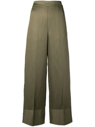 Semicouture High Waisted Wide Leg Trousers In S32 0 Mility