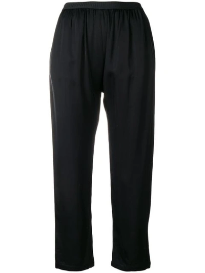 Semicouture Cropped High Waisted Trousers In Black