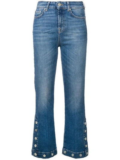 7 For All Mankind Cropped Bootcut Jeans In Blue