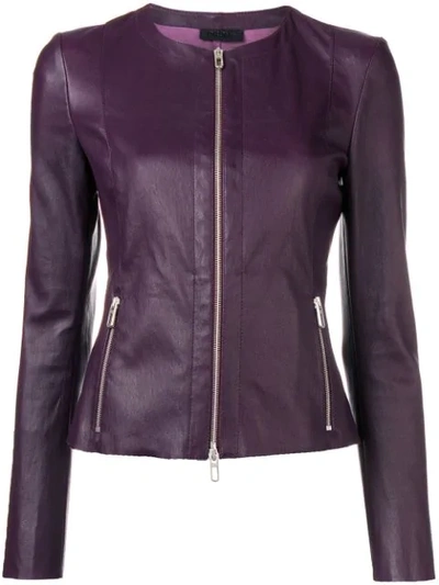 Drome Zipped Fitted Jacket In Purple