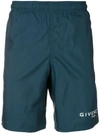 Givenchy Logo Swim Shorts In Blue