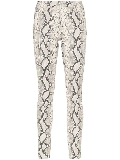 Alyx Leather Snakeskin Print Trousers In Grey