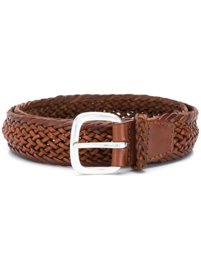 Orciani Braided Belt In Brown