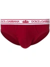 Dolce & Gabbana Branded Waistband Briefs In Red