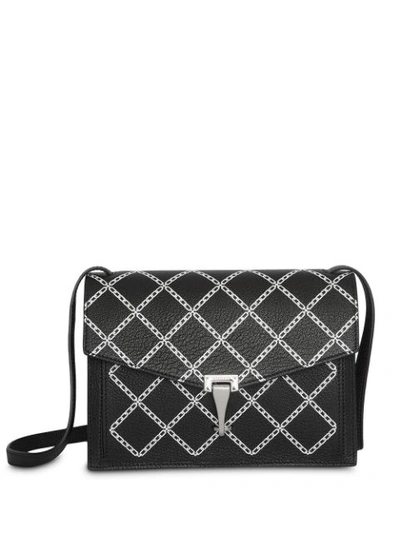 Burberry Small Leather Link Print Cross Body Bag In Black