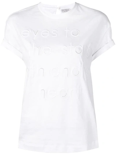 Brunello Cucinelli Eyes To The Stars T-shirt In White