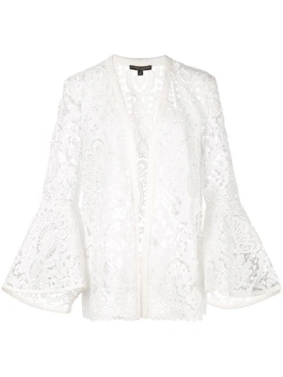 Alberto Makali Sheer Lace Jacket In White