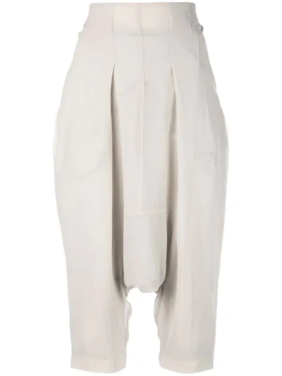 Rick Owens Drop Crotch Trousers In Neutrals