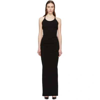 Dsquared2 Technical Knit Long Dress In 900 Black