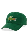 Lacoste 'big Croc' Logo Embroidered Cap - Green In Appalachian Green