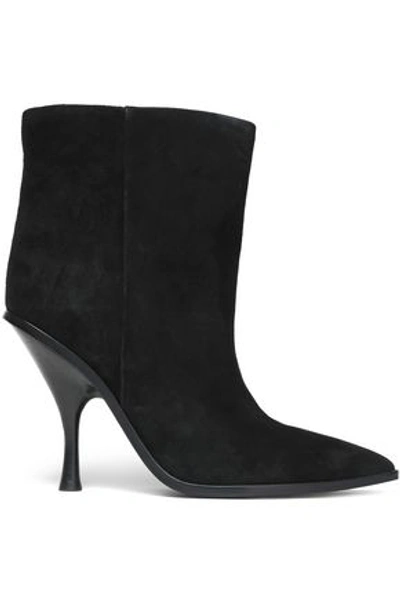 Sigerson Morrison Hong Suede Pointed-toe Boot In Black