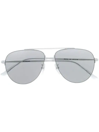 Balenciaga Aviator Shaped Sunglasses In White