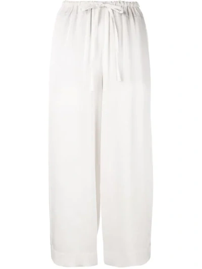 Vince Cropped Palazzo Pants In White