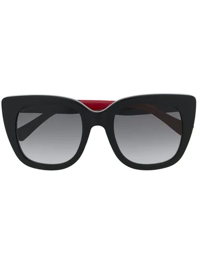 Gucci Oversized Frame Sunglasses In 黑色