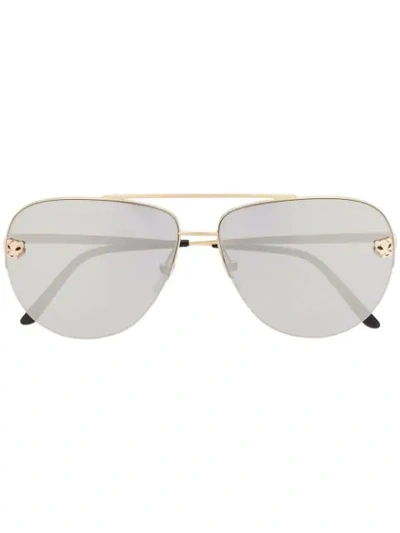 Cartier Panthère De  Sunglasses In Gold