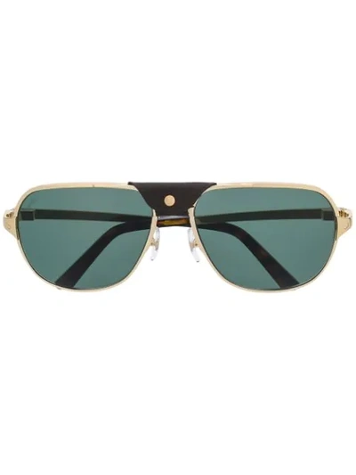 Cartier Santos De  Sunglasses In Gold