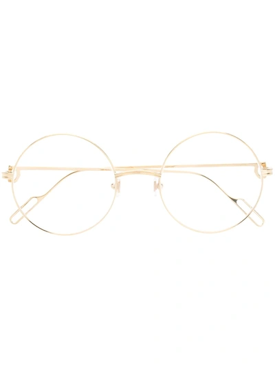 Cartier Round Shaped Glasses In Gold