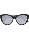 Saint Laurent Mirrored Lense Sunglasses In 黑色