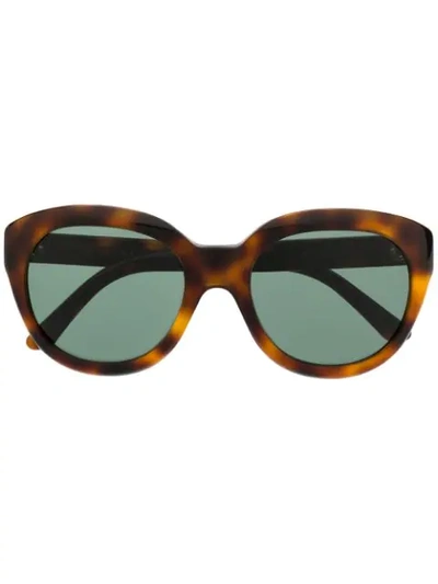 Celine Round Frame Sunglasses In 棕色