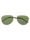 Saint Laurent Classic 11 Aviator Sunglasses In Gold