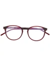 Saint Laurent Round Frame Glasses In Red