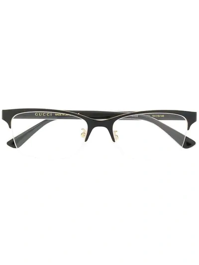 Gucci Half Square Frame Glasses In Black