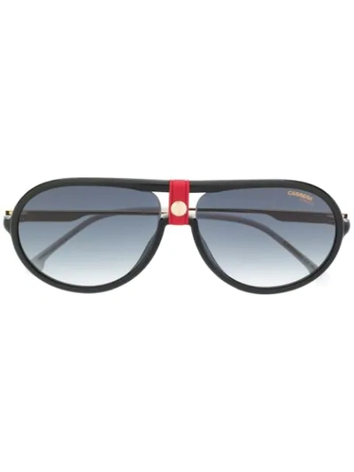 Carrera Brow Bar Aviator Sunglasses, 59mm In Gold Red/dark Gray Gradient