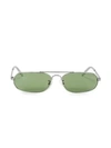 Balenciaga 61mm Narrow Wire Oval Sunglasses In Rutenium
