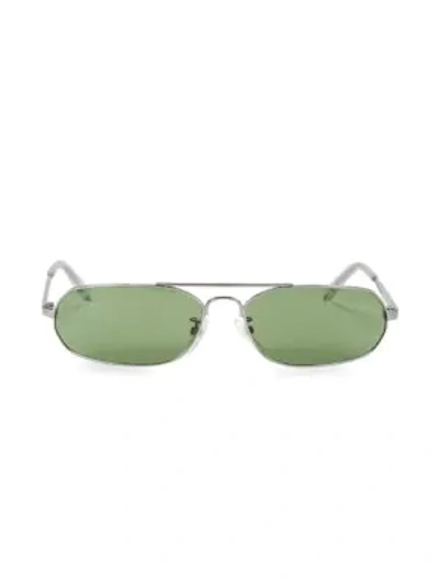 Balenciaga 61mm Narrow Wire Oval Sunglasses In Rutenium