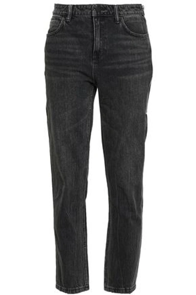 Alexander Wang Zip-detailed High-rise Slim-leg Jeans In Black