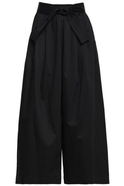 Tome Woman Cotton-blend Poplin Wide-leg Pants Black
