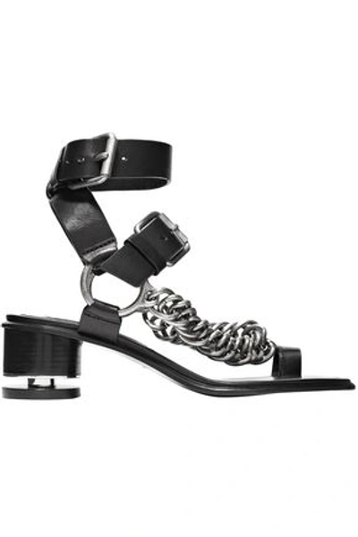 Alexander Wang Woman Jada Chain-trimmed Leather Sandals Black