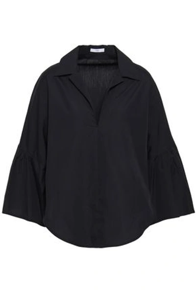 Tome Woman Gathered Cotton-poplin Shirt Black
